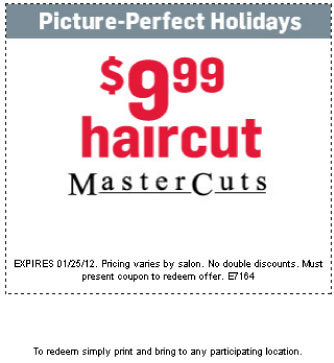 MasterCuts: $9.99 Haircut Printable Coupon