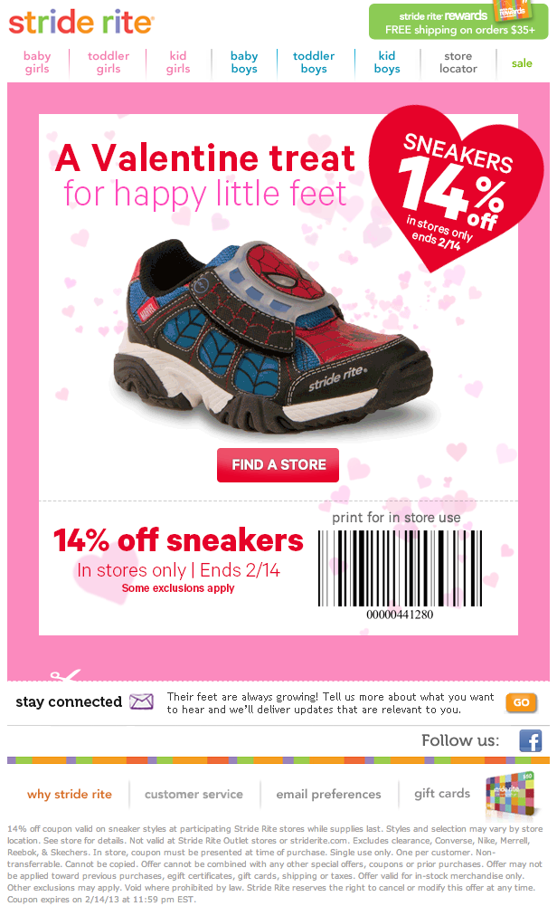 Stride Rite Promo Coupon Codes and Printable Coupons