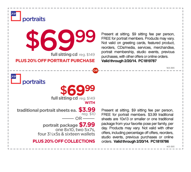 jcpenney 7.99 portrait package coupon