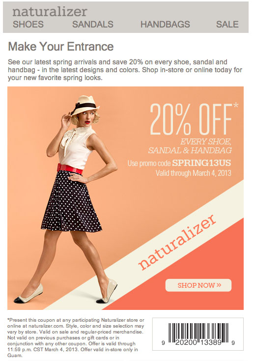 Naturalizer 20 off Printable Coupon