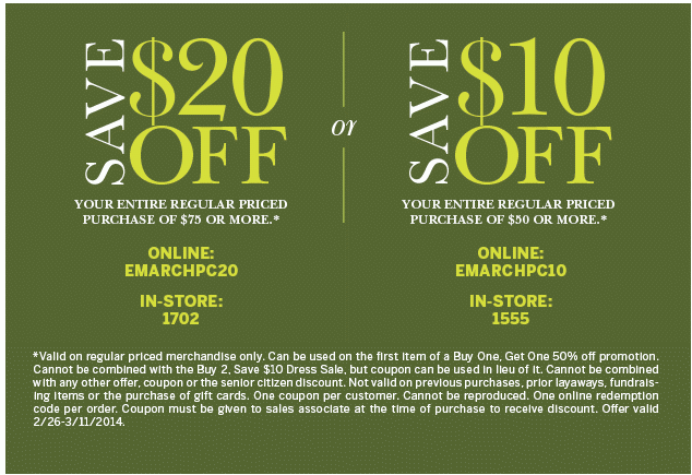 dressbarn Promo Coupon Codes and Printable Coupons