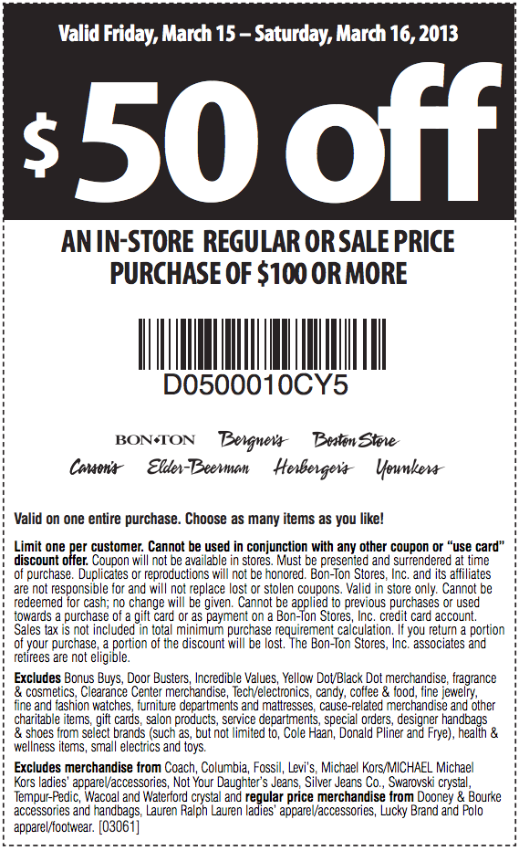 Bergners Promo Coupon Codes and Printable Coupons