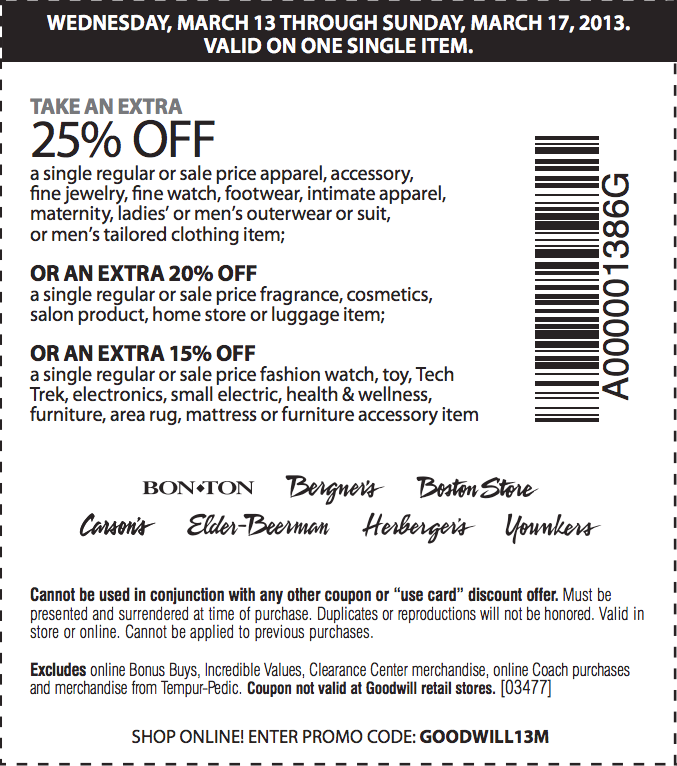 Bostonstore.com (Bon-Ton): 15%-25% off Printable Coupon