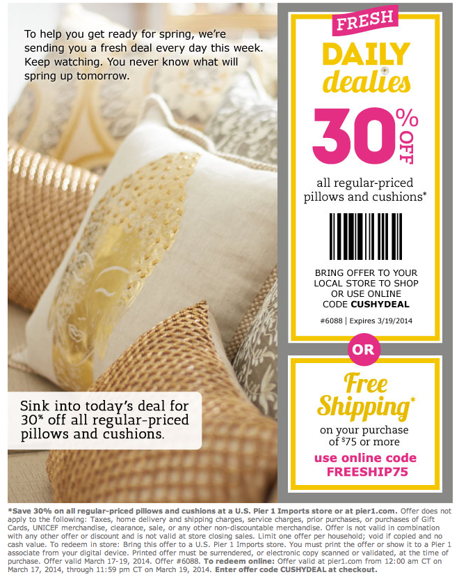 Pier 1 Imports Promo Coupon Codes and Printable Coupons