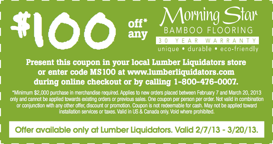 Lumber Liquidators Promo Coupon Codes and Printable Coupons