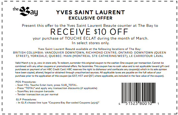 The Bay: $10 off Printable Coupon