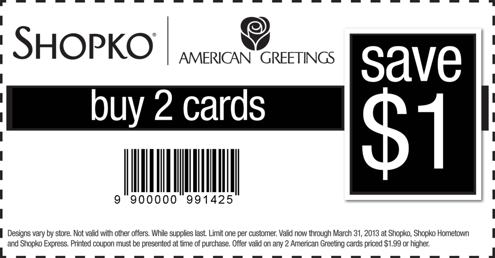 American Greetings: $1 off Cards Printable Coupon