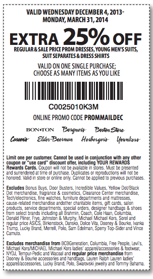 Elder Beerman: 25% off Printable Coupon