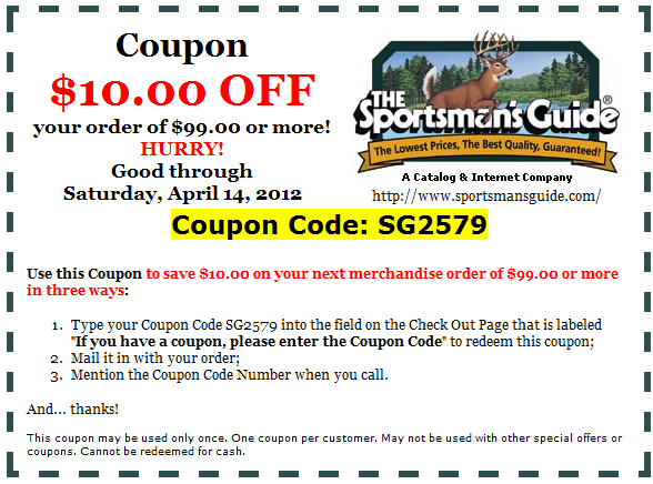 The Sportsman's Guide Promo Coupon Codes and Printable Coupons