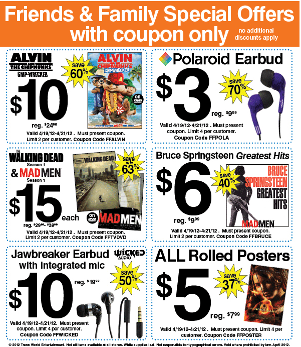 FYE: 6 Printable Coupons Printable Coupon