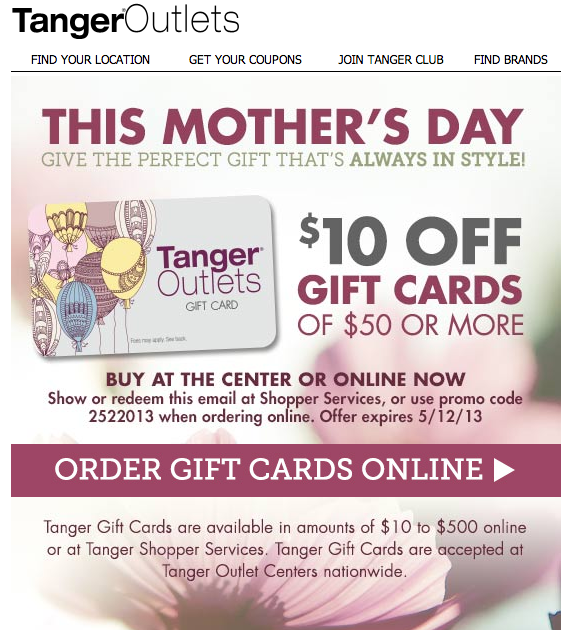 Tanger Outlets Promo Coupon Codes and Printable Coupons