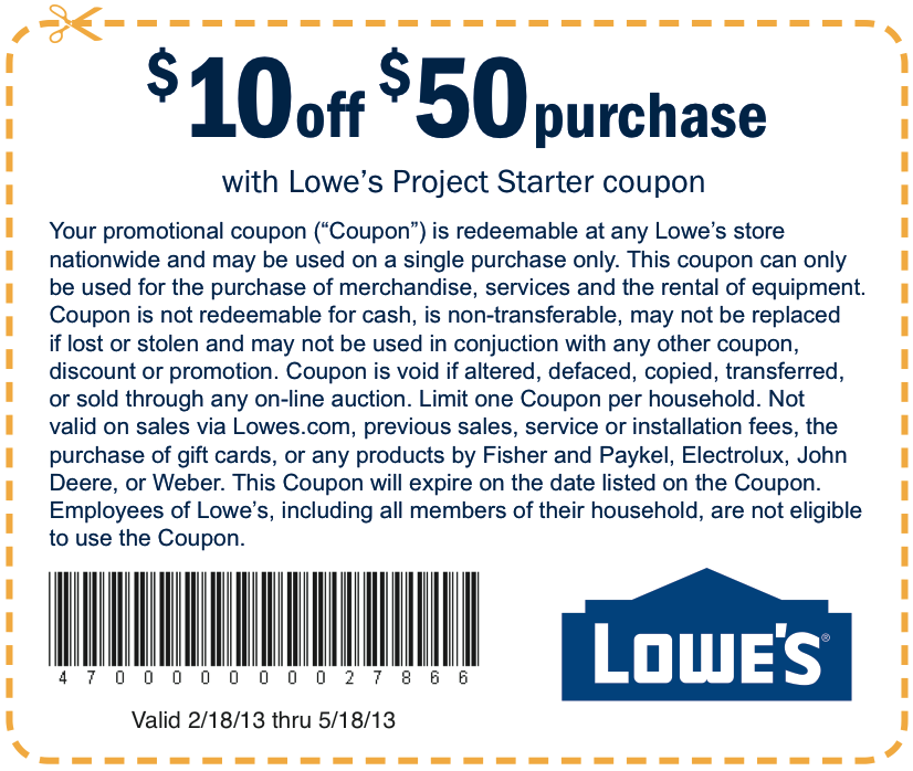 Lowe's Promo Coupon Codes and Printable Coupons