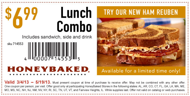 Honeybaked Ham: $6.99 Lunch Combo Printable Coupon