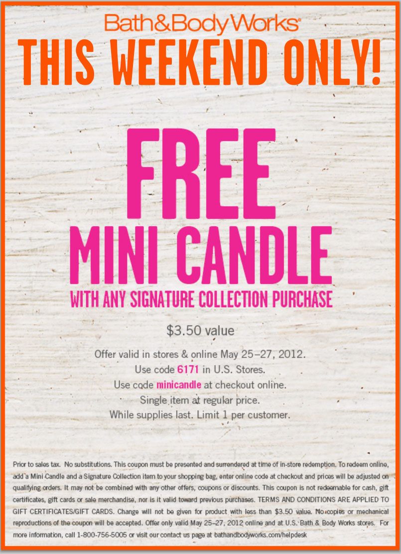 Candle Promo Code Bath And Body Works at Terri Estrada blog