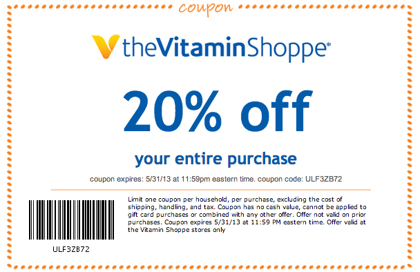 Vitamin Shoppe Promo Coupon Codes and Printable Coupons