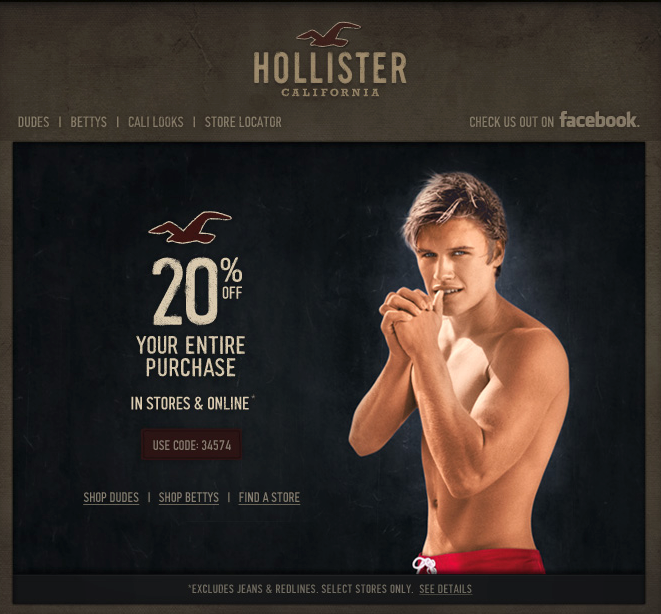 Hollister: 20% off Printable Coupon