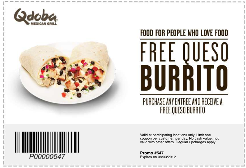 Qdoba Free Queso Burrito Printable Coupon
