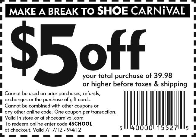 shoes carnival coupons 2018