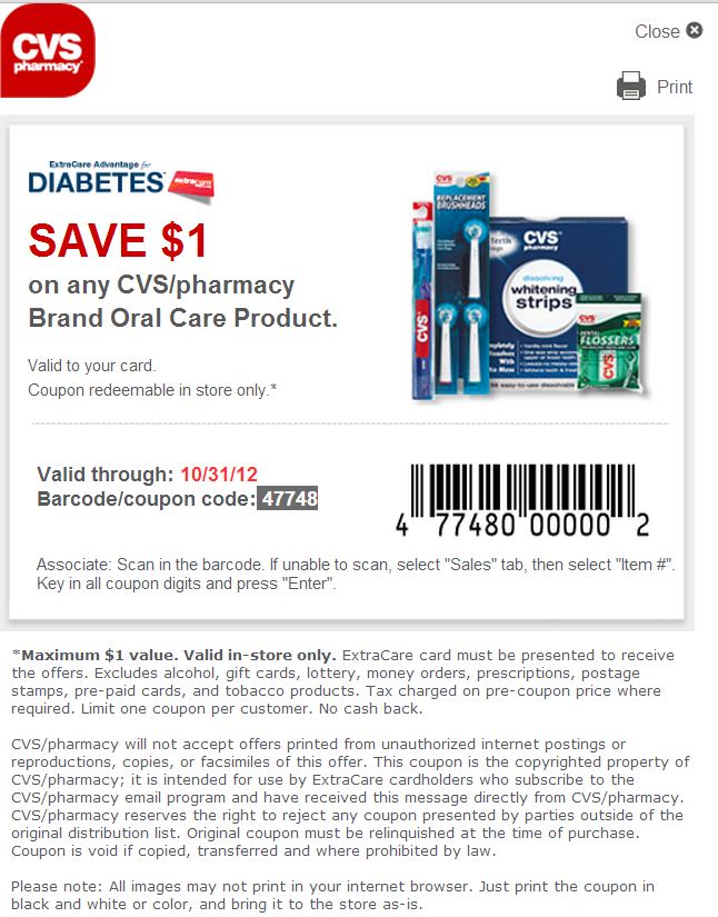 CVS Pharmacy: $1 off Oral Care Printable Coupon