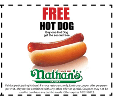 Nathan #39 s Famous: BOGO Free Hot Dog Printable Coupon
