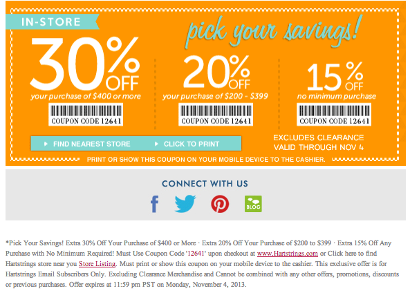 Hartstrings Promo Coupon Codes and Printable Coupons