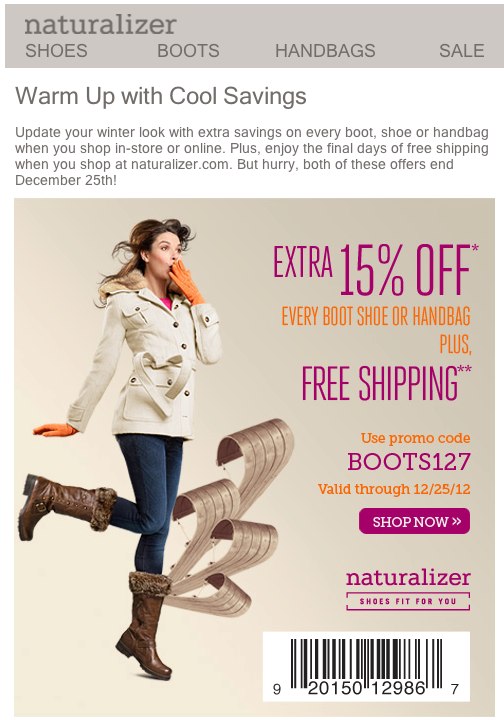 Naturalizer Promo Coupon Codes and Printable Coupons