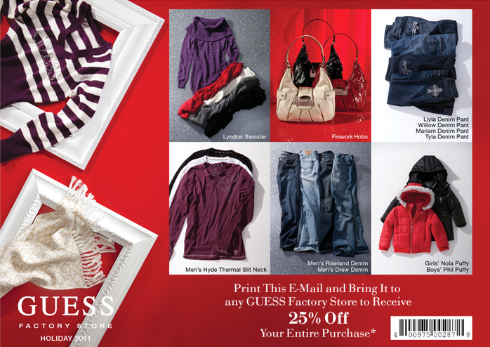 GUESS.com: 25% off Printable Coupon