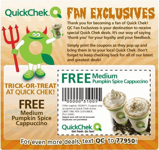 Quick Chek Promo Coupon Codes and Printable Coupons