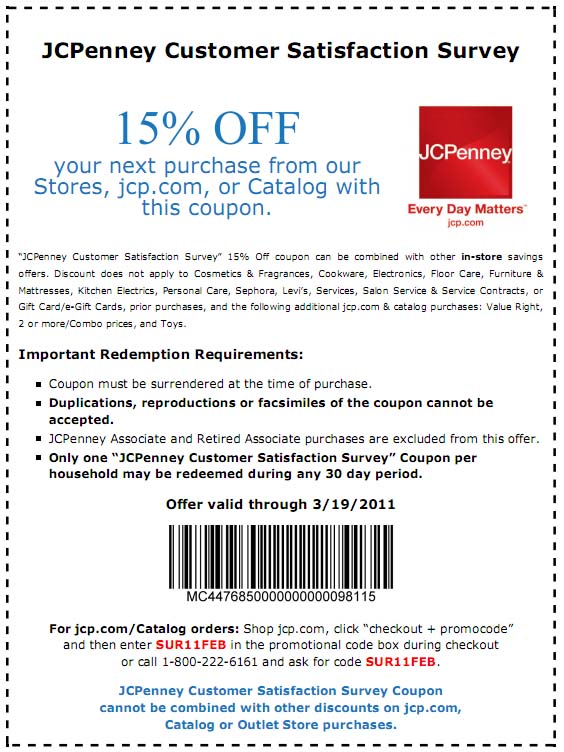 JCPenney: 15% off Printable Savings Coupon