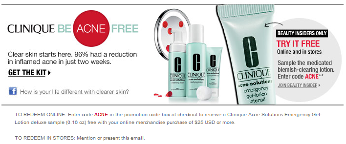 Sephora: Free Clinique Acne Lotion Printable Coupon