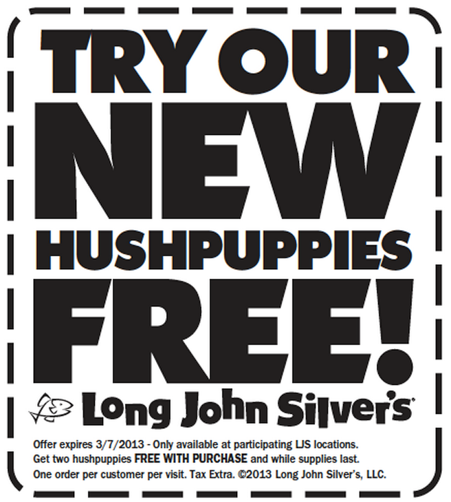 Long John Silvers: Free Hushpuppies Printable Coupon