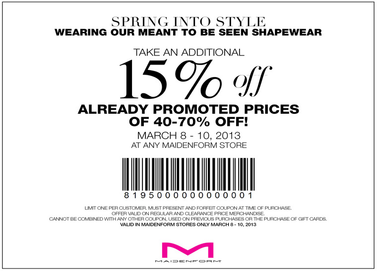 Maidenform: 15% off Printable Coupon