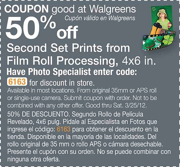 Walgreens 50 off Processing Printable Coupon