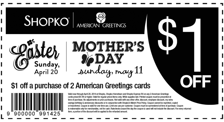 Shopko: $1 off American Greeting Cards Printable Coupon