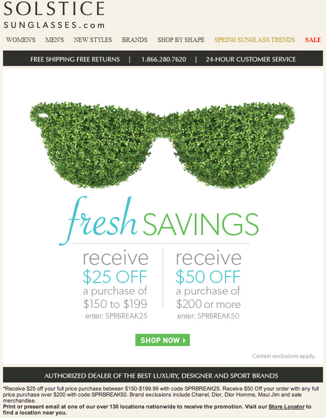 SOLSTICEsunglasses.com Promo Coupon Codes and Printable Coupons