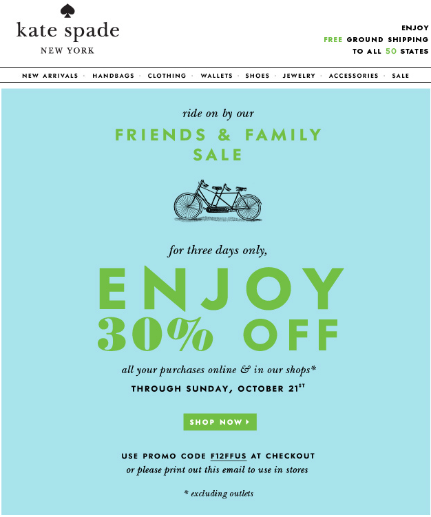 Kate Spade: 30% off Printable Coupon