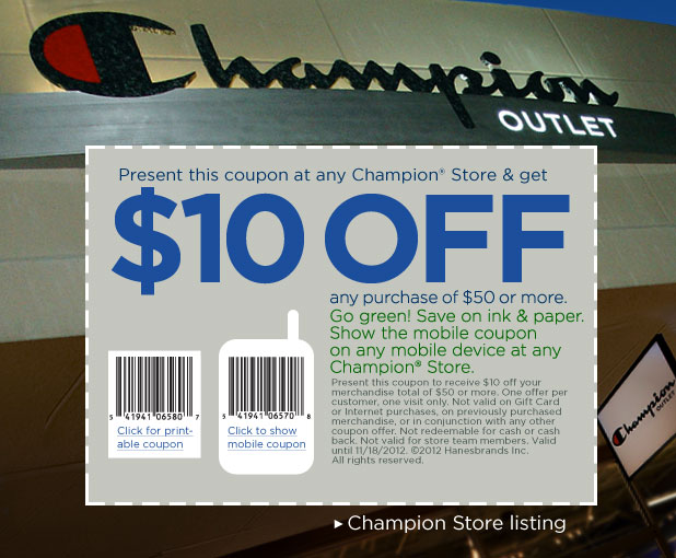ChampionUSA.com: $10 off $50 Printable Coupon