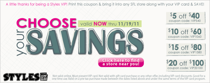 Styles For Less Promo Coupon Codes and Printable Coupons